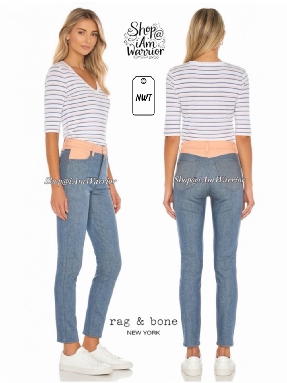 Rag & Bone NWT high waist color-block skinny jeans *shop@iamwarrior